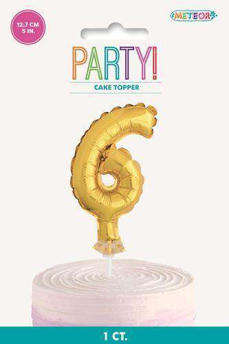 Mini Gold Foil Cake Topper Balloon - 6 - Click Image to Close